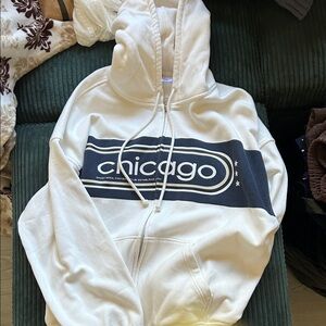 White and Black Chicago Hoodie